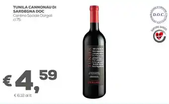 Pan Tunila Cannonau di Sardegna DOC Cantina Sociale Dorgali cl.75 offerta