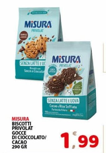 Premium Supermercati Misura Biscotti Privolat Gocce Di Cioccolato/ Cacao 290 gr offerta