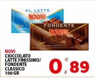 Premium Supermercati Novi Cioccolato Latte Finissimo/Fondente Classico 100 gr offerta