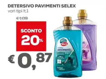 Pan Selex Detersivo Pavimenti vari tipi lt.1 offerta