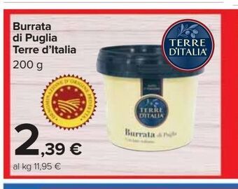 Carrefour Iper Burrata di puglia terre d'italia offerta