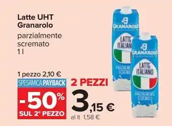 Carrefour Iper Latte uht granarolo parzialmete scremato 1 l offerta