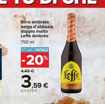 Birra ambrata belga d'abbazia doppio malto leffe ambree