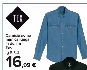 Carrefour Iper Camicia uomo manica lunga in denim tex offerta