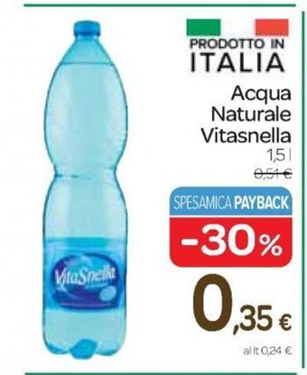 Carrefour Express Acqua Naturale Vitasnella 1,5 L offerta