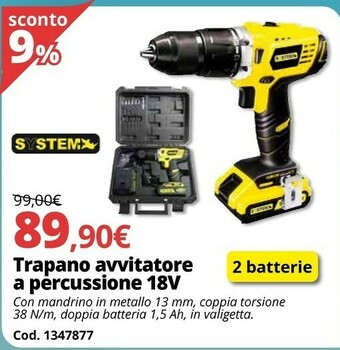 Brico Io Trapano Avvitatore A Percussione 18V offerta
