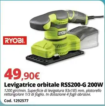 Brico Io Ryobi Levigatrice Orbitale RSS200-G 200W offerta