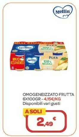Bimbo Store Mellin Omogeneizzato Frutta offerta