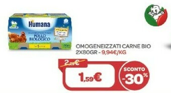 Bimbo Store Humana Omogeneizzati Carne Bio offerta