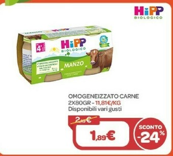 Bimbo Store Hipp Omogeneizzato Carne offerta