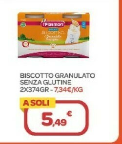 Bimbo Store Plasmon Biscotto Granulato Senza Glutine offerta