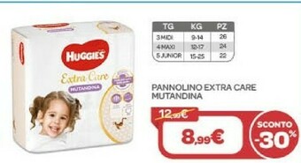 Bimbo Store Huggies Pannolini Extra Care Mutandina offerta