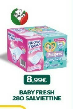 Bimbo Store Pampers Baby Fresh 280 Salviettine offerta