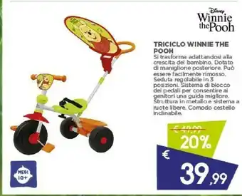 Bimbo Store Disney Winnie The Pooh Triciclo Winnie The Phooh offerta
