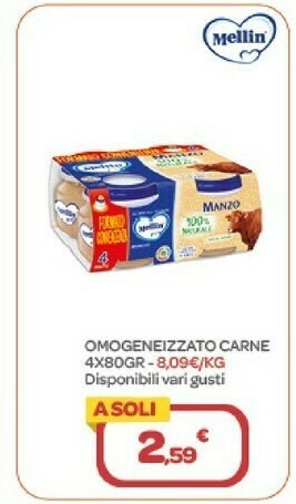Bimbo Store Mellin Omogeneizzato Carne offerta