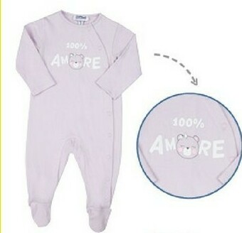 Bimbo Store Tutina In Caldo Cotone Aperta Davanti Stampa "100% Amore" offerta