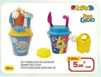 Me Contro Te Set Mare Con Accessori Diametro 17cm Topo Gigio