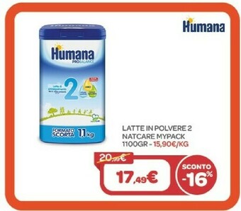 Bimbo Store Humana Latte In Polvere 2 Natcare Mypack offerta
