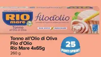 Carrefour Express Tonno all'Olio di Oliva Filo d'Olio Rio Mare 4 x 65 g 260 g offerta