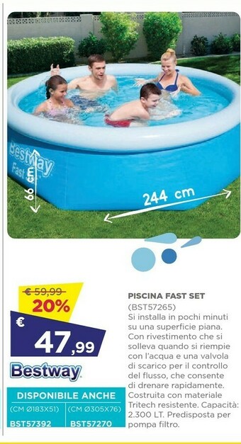 Toys Center Bestway Piscina Fast Set offerta