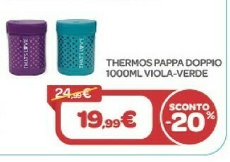 Bimbo Store That's Love Thermos Pappa Doppio 1000ml Viola-Verde offerta
