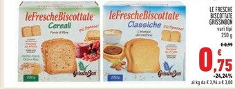 Conad Grissin bon Le Fresche Biscottate Con Cereali 250 G(ml) offerta