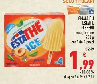 Conad Ferrero Ghiaccioli Estathé Pesca offerta