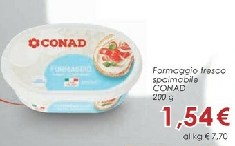 Conad Conad - Formaggio Fresco Spalmabile 200 G(ml) offerta