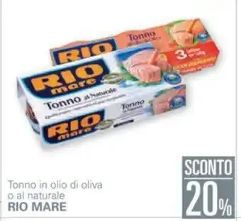 Unes 20% Sconto Rio Mare Tonno in olio di oliva o al naturale offerta