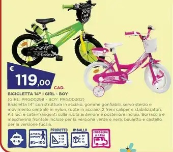 Toys Center Sun & Sport Bicicletta 14" I Girl offerta