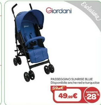 Bimbo Store Giordani Passeggino Sunrise Blue offerta