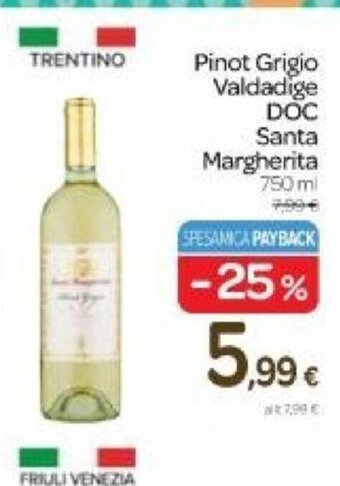 Carrefour Pinot Grigio Valdadige DOC Santa Margherita 750 ml offerta