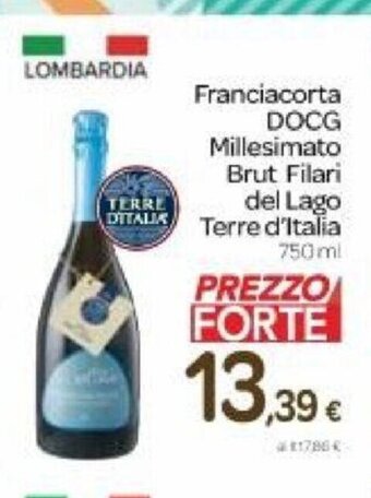 Carrefour Franciacorta DOCG Millesimato Brut Filari del Lago Terre d' Italia 750 ml offerta