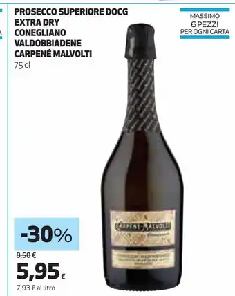 Prosecco superiore docg extra dry conegliano valdobbiadene carpene malvolti