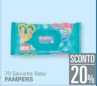 Unes 20% Sconto Pampers 70 Salviette Baby offerta