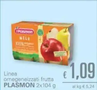 Unes Plasmon Linea omogeneizzati frutta 2x104g offerta