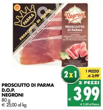 Tigros Negroni Prosciutto di Parma D.O.P 80g offerta