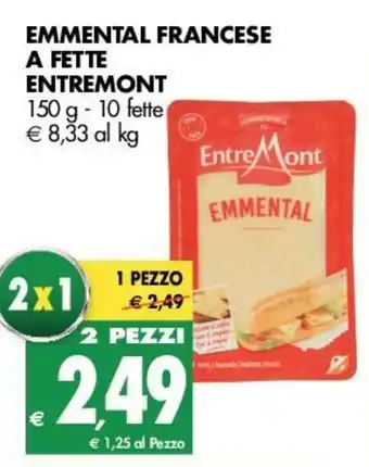 Tigros Entremont Emmental Francese A Fette 150g 10 fette offerta