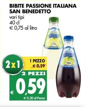 Tigros San Benedetto Bibite Passione Italiana 40cl offerta