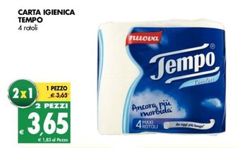 Tigros Tempo Carta Igienica 4 rotoli offerta