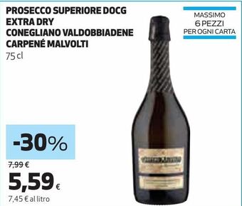 Prosecco superiore docg extra dry conegliano valdobbiadene caperne malvolti