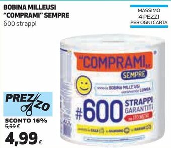 Coop Bobina milleusi "comprami sempre" offerta