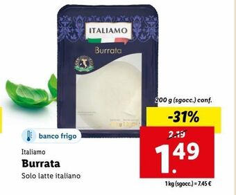 Lidl Burrata offerta