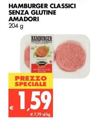 Tigros Amadori Hamburger Classici Senza Glutine 204g offerta