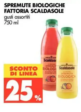 Tigros 25% Sconto Scaldasole Spremute Biologiche Fattoria 750ml offerta