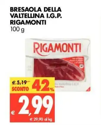 Tigros Rigamonti Bresaola Della Valtellina I.g.p. 100g offerta