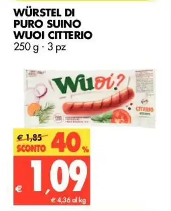 Tigros Wuoi Citterio Würstel di Puro Suino 250g 3pz offerta