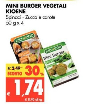 Tigros Kioene Mini Burger Vegetali 50g x 4 offerta