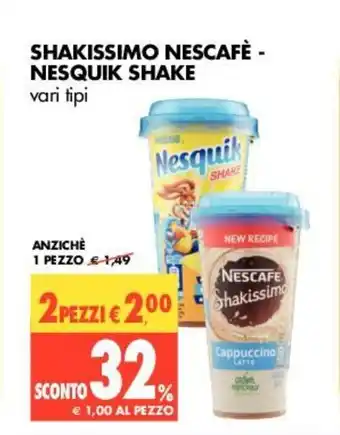 Tigros Nestle Nesquik Shake - Nescafè Shakissimo offerta
