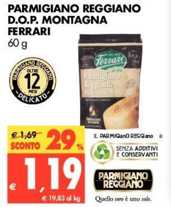 Tigros Ferrari Parmigiano Reggiano D.o.p. Montagna 60g offerta